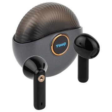 Fones de ouvido Bluetooth TooQ Snail TQBWH-0060G com estojo de carregamento / autonomia de 4h / cinza e preto TOOQ - 1