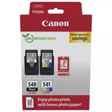 Cartucho de tinta Canon PG-540 original + pacote múltiplo CL-541 / preto / tricolor + papel fotográfico CANON - 1