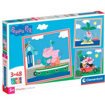 Quebra-cabeça Peppa Pig 3x48pcs CLEMENTONI - 1