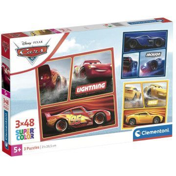 Quebra-cabeça de carros da Disney 3x48pcs CLEMENTONI - 1