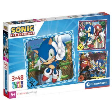 Puzzle Sonic o Ouriço 3x48pcs CLEMENTONI - 1