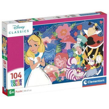 Puzzle Alice no País das Maravilhas Disney 104 peças CLEMENTONI - 1