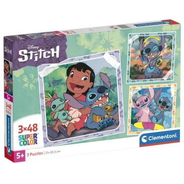 Quebra-cabeça de pontos Disney 3x48pcs CLEMENTONI - 1