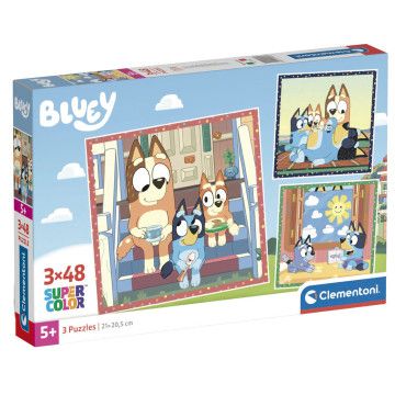 Quebra-cabeça Bluey 3x48pcs CLEMENTONI - 1