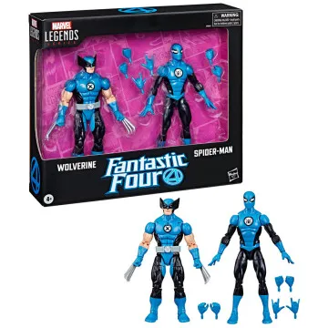 Blister 2 figuras Wolverine Homem-Aranha Quarteto Fantástico Marvel HASBRO - 1