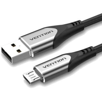 Cabo Vention COAHC USB 2.0/ USB Macho - MicroUSB Macho/ Até 60W/ 480Mbps/ 25cm/ Cinza VENTION - 1