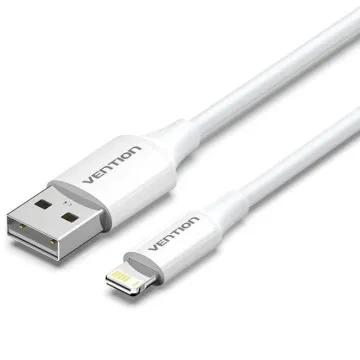 Cabo USB 2.0 Lightning Vention LAIWF/ USB Macho - Lightning Macho/ 480Mbps/ 1m/ Branco VENTION - 1