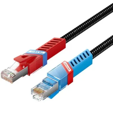 Cabo de Rede RJ45 SFTP Vention IKJBF Cat.8/ 1m/ Preto VENTION - 1