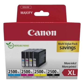 Cartucho de tinta Canon PGI-2500 XL multipack original de alta capacidade/ciano/magenta/amarelo/preto CANON - 1