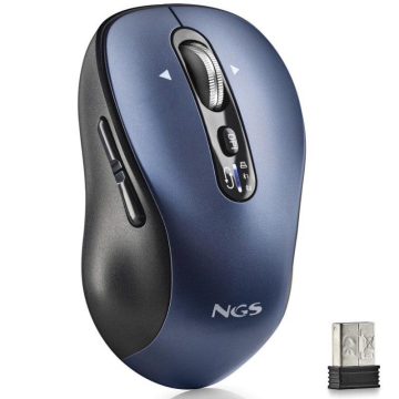 Mouse sem fio Bluetooth NGS Infinity-RB/ Bateria recarregável/ Até 3200 DPI/ Azul NGS - 1