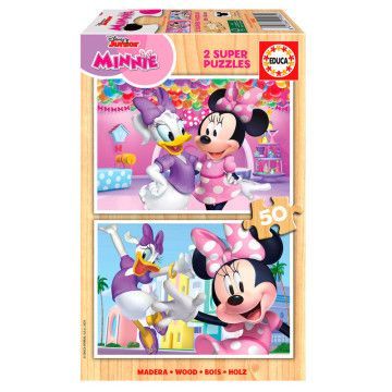 Quebra-cabeça de madeira Minnie Disney 2x50pcs EDUCA BORRAS - 1