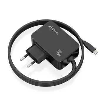 Carregador de Parede Aisens Gan ASCH-1PD45WL032-BK/ 1xUSB Tipo-C + Cabo 1,8m/ 45W AISENS - 1