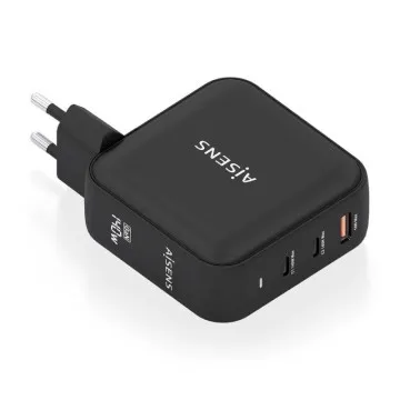 Carregador de parede Aisens Gan ASCH-140W3P031-BK/ 2xUSB Tipo-C/ 1xUSB/ 140W AISENS - 1