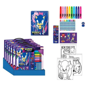 Conjunto de papelaria colorido Sonic Prime CERDÁ - 1