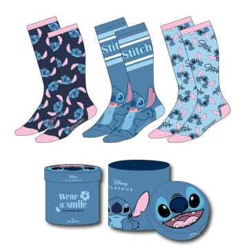 Conjunto de 3 meias adultas Stitch Disney CERDÁ - 1