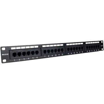 Patch Panel Phasak PU 2420/ 24 Portas/ Cat.6/ 1U Altura PHASAK - 1