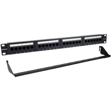 Patch Panel Phasak PU 2424/ 24 portas/ Cat.6/ 1U Altura/ Gerenciamento de cabos PHASAK - 1