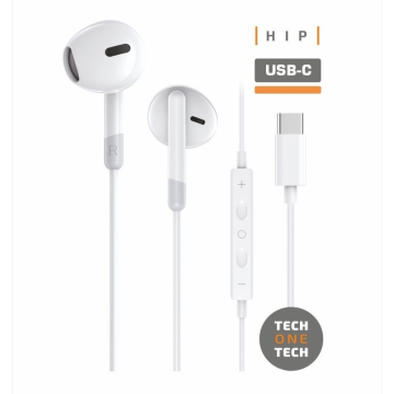 Fones de ouvido Tech One Tech earTECH TEC1301/ com microfone/ USB tipo C/ branco TECH ONE TECH - 1