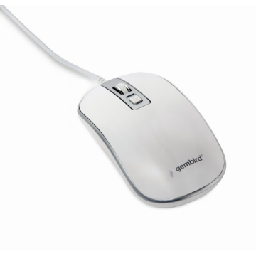 RATON GEMBIRD WIRED OPTICAL MOUSE USB WHITE SILVER Gembird - 1
