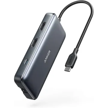 HUB USB ANKER TIPO C A 2xUSB 3.0 2xHDMI 1xSD+microSD 1xETHERNET 1xTIPO C NEGRO ANKER - 1