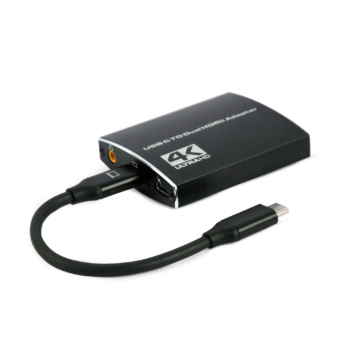 ADAPTADOR USB-C A DOBLE HDMI 4K 60HZ NEGRO Gembird - 1