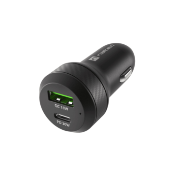 CARGADOR COCHE NATEC CONEY 1XUSB, 1XUSB-C QC3.0, PD 3.0 48W NEGRO NATEC - 1