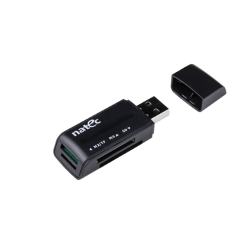 LECTOR DE TARJETAS NATEC MINI ANT 3 SDHC MMC M2 MICROSD USB 2.0 NEGRO NATEC - 1