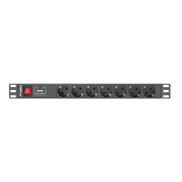 REGLETA LANBERG 1U 10A 7X SCHUKO RACK 19" 2M NEGRO C14 Lanberg - 1