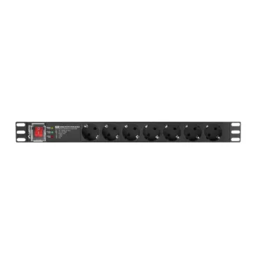 REGLETA LANBERG 1U 16A 7X SCHUKO RACK 19" 2M NEGRO Lanberg - 1