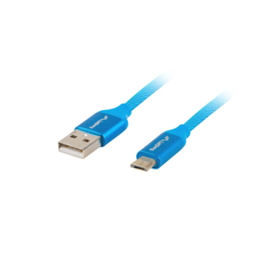 CABLE USB LANBERG 2.0 MACHO/MICRO USB MACHO QUICK CHARGE 3.0 1M AZUL Lanberg - 1