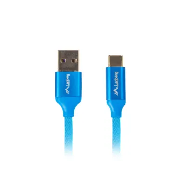 CABLE USB LANBERG 2.0 MACHO/USB C MACHO QUICK CHARGE 3.0 1.8M AZUL Lanberg - 1