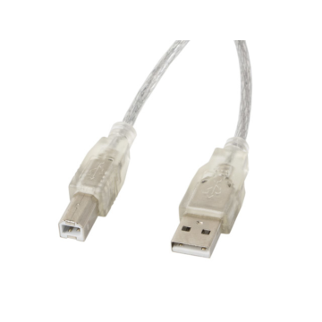 CABLE USB 2.0 LAMBERG USB-A MACHO A USB-B MACHO 1,8M FERRITA TRANSP Lanberg - 1