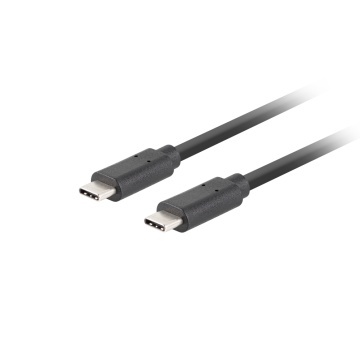 CABLE USB-C LANBERG 3.1 GEN 2 MACHO/MACHO 10GB/S PD100W 0.5M NEGRO Lanberg - 1