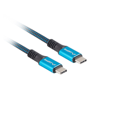 CABLE USB-C 4.0 LANBERG MACHO/MACHO 1.2M 100W 8K 30HZ NEGRO/AZUL Lanberg - 1