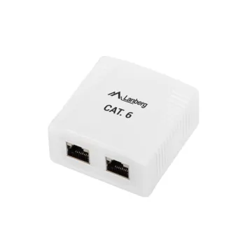 ROSETA LANBERG DE SUPERFICIE CAT.6 FTP 2X TOMA RJ45 BLANCO Lanberg - 1