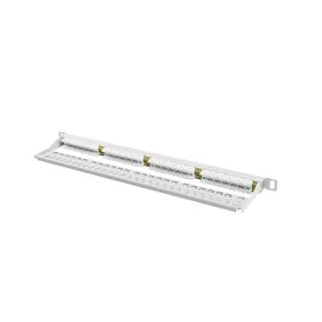 PATCH PANEL LANBERG CAT.6 UTP 24 PUERTOS 0.5U RACK 19 GRIS Lanberg - 1