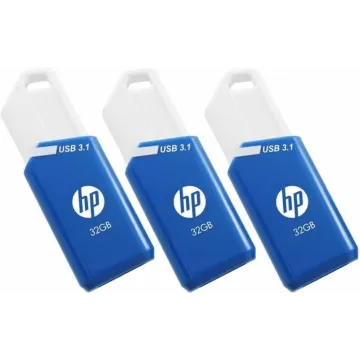 USB 3.1 HP 32GB X755W PACK DE 3 AZUL Pny - 1