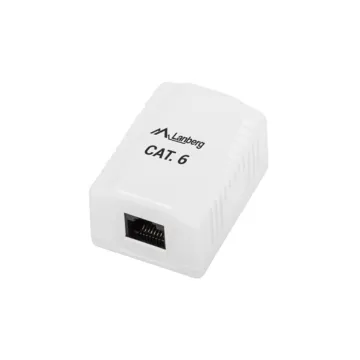 ROSETA DE SUPERFICIE LANBERG CAT.6 UTP 1X TOMA RJ45 BLANCO Lanberg - 1