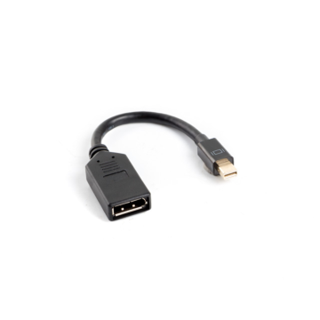 ADAPTADOR LANBERG DISPLAYPORT MINI MACHO A DISPLAYPORT HEMBRA CABLE 10 CM NEGRO Lanberg - 1