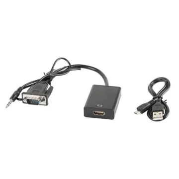 ADAPTADOR LANBERG VGA MACHO+AUDIO 3.5MM JACK/HDMI HEMBRA 20 CM NEGRO Lanberg - 1