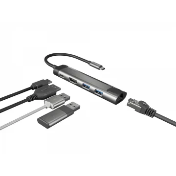 ADAPTADOR 5 IN 1 USB-C  NATEC FOWLER GO 2X USB 3.0 HUB, HDMI 4K, USB-C PD NATEC - 1