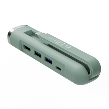 HUB EWENT USB-C Y USB-A MULTIPORT DOCK 5-1 HDMI VERDE EWENT - 1