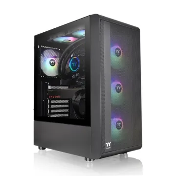 CAJA THERMALTAKE S200 TG ATX 2XUSB 3.0 ARGB SIN FUENTE NEGRO THERMALTAKE - 1