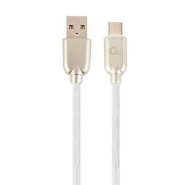 CABLE DE CARGA Y DATOS GEMBIRD USB TIPO C DE CAUCHO PREMIUM, 2M, BLANCO Cablexpert - 1