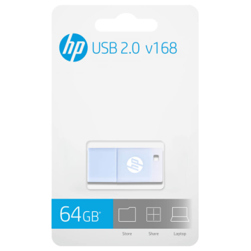 USB 2.0 HP 64GB v168 AZUL AION - 1