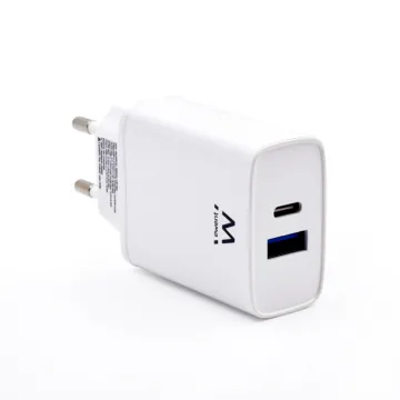 CARGADOR EWENT USB-C Y USB-A QC3.0 AC PD 2 PUERTOS (20W) BLANCO EWENT - 1