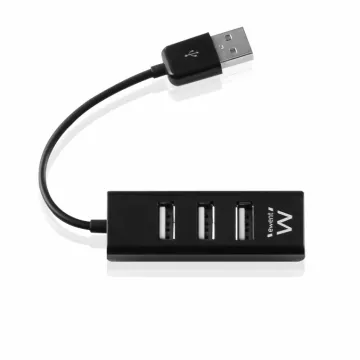 HUB EWENT USB 2.0 HIGH SPEED USB-A 4 PUERTOS NEGRO EWENT - 1