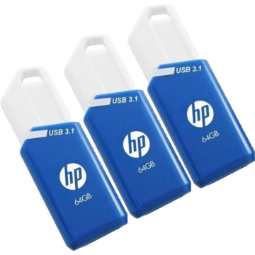USB 3.1 HP 64GB X755W PACK DE 3 AZUL Pny - 1