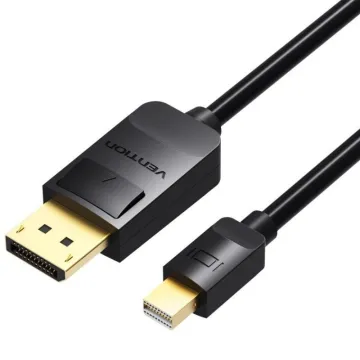 Cabo Conversor Vention HAABH/ Mini DisplayPort Macho - DisplayPort Macho/ 2m/ Preto VENTION - 1