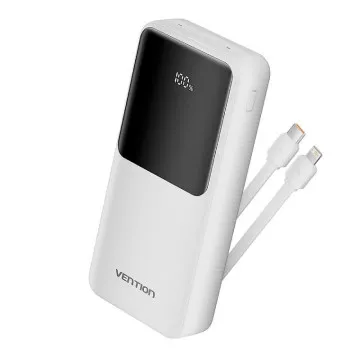 Powerbank 20000mAh Vention FHPW0/ 22,5W/ Branco/ Inclui USB Tipo-C e Cabo Lightning VENTION - 1